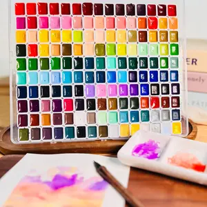 150 Vibrant Pearlescent Watercolor Pigments, Portable Metal Solid Paint Set, Watercolor Painting Supplies, Artist Supplies, Designed for Painting, Nail Art and Various DIY Crafts