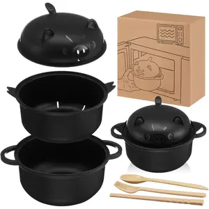 MIUVA Ramen Bowls Lovely Microwavable Noodle Bowl 43oz with Strainer Lid Handle Spoon Fork & Chopsticks for Home Dorm College Office Use Birthday Kitchenware Yellow Aesthetic Tableware Utensils Value Pack Valentine's Day gift Christmas Gift Set Stock Up