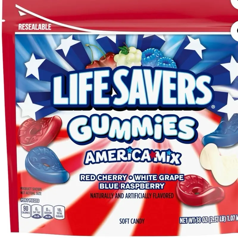 Lifesavers Red, White, and Blue Gummies, 38oz