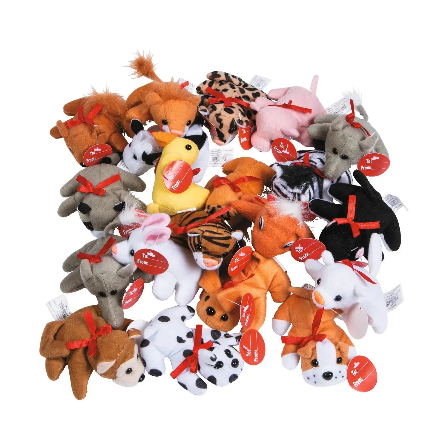Oriental Trading Company 3.5" Cute Stuffies Bulk Assortment - 48 Pc. Soft Cuddly Gift Mini Stuffed Animal Collectibles Including Zebras for Gift Exchanges