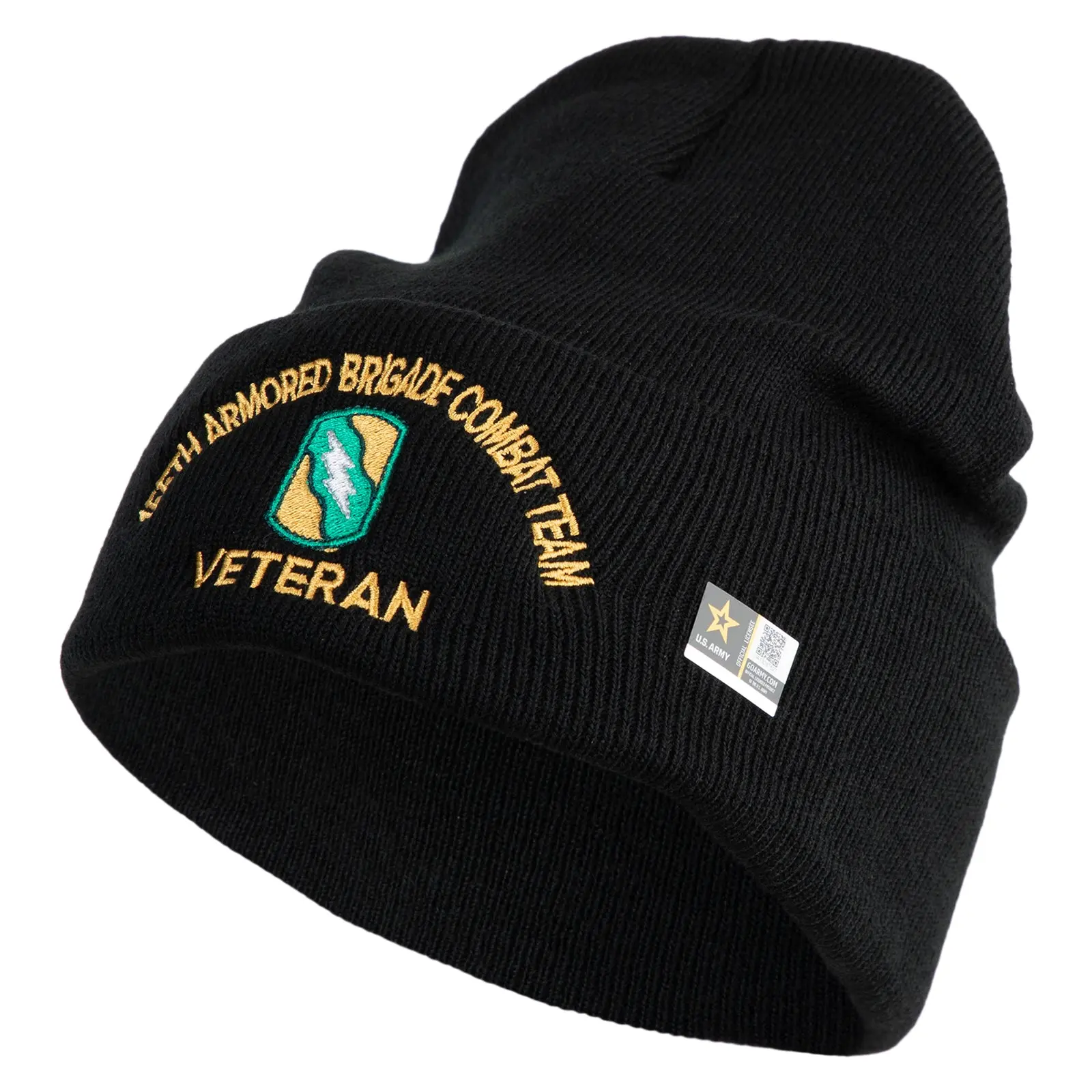 US Army 155th Armored Brigade Combat Logo Embroidered 12 Inch Cuff Beanie