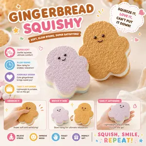 [Yuyu's Squishy World Gingerbread Man Series - Handmade TabaSquishy/full silicone reborn squishy, ​ ​ Fidget Toy, taba Squishies, Squishy Toy]