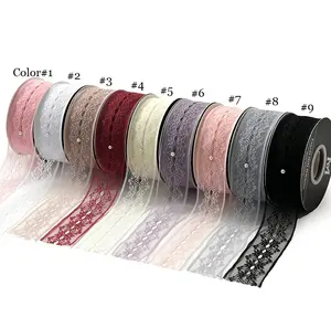Wide Lace Ribbon, 25 yards, 1.5 inch wide, Premium Quality - Various Colors
