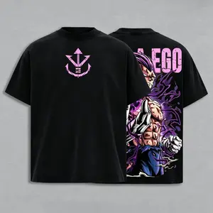 Ultra Ego Saiyan Prince Anime Shirt Purple Power Awakening Vintage Washed Oversized shirt, funny graphic tee, men’s trendy t-shirts 90s Graphic American Casual Short Sleeve Tee | Premium Soft Cotton Classic Unisex T-Shirt for Daily, Gym & Streetwear