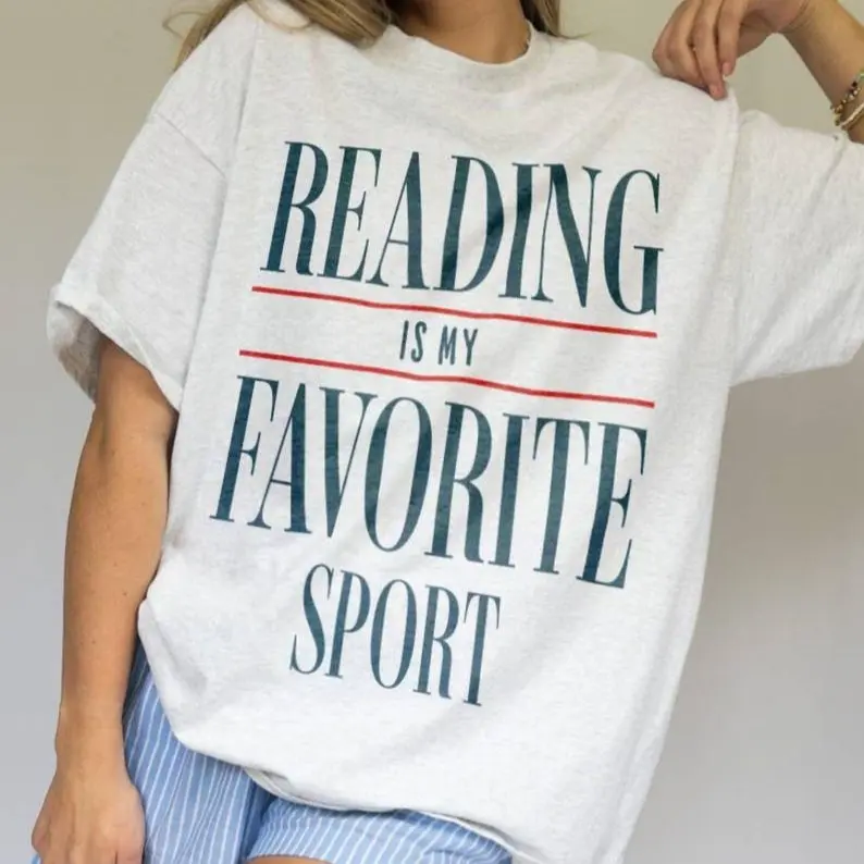 Men's Vintage "Reading Is My Favorite Sport" Casual T-Shirt, Bookish Tops, Book Reader Gift for English Teachers, Librarians