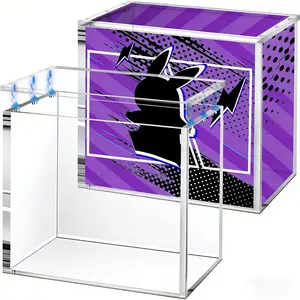Pokémon Etb Acrylic Display Box with Magnetic Lid, 5mm Thick Transparent Design, Stackable Etb Collection Protector, Trade Card Box