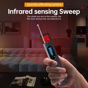 Hidden Camera Detector & GPS Tracker Finder – Portable Anti-Spy Device for Airbnb, Hotels, Office, and Travel Security Protection Wireless Automatic Black