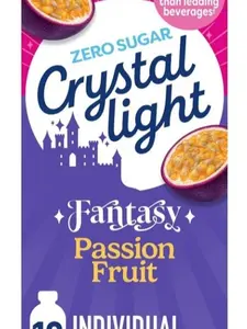 Crystal Light Drink Mix, 10 Individual Packets, Hydration for Book Lovers and Fantasy Readers, Passion Fruit Artificial Flavor, Zero Sugar, No Artificial Dyes, 0.12 oz