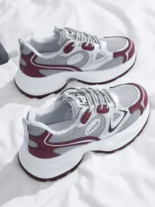Women's New Sports Dad Shoes, Breathable Mesh Upper, Round Toe, Lightweight Casual Fashion Footwear for Spring & Fall, Athletic Sneakers, Trendy Sneakers, Thick Soled Sneakers