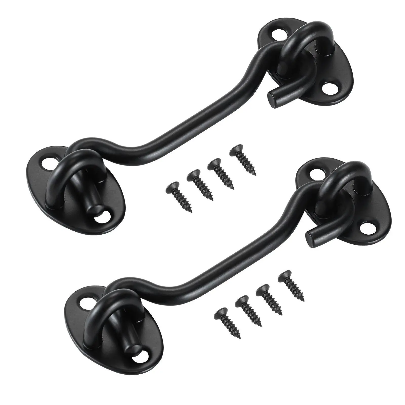 【Summerfinds】VEVOR Hook and Eye Gate Latch 2-PackBarn Door Latch Hook with Mounting ScrewsDoor Security Lock