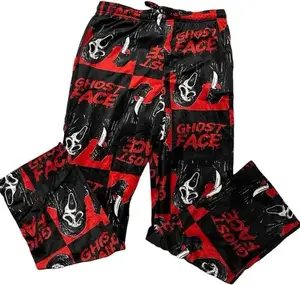 Ghost Face Sleep Pajamas Pants, horror Pajamas, homewear pajama, horror pants, halloween bottom, Frees Ship
