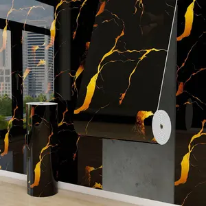 1 roll of marble-patterned wall tiles, Marble Pattern Wallpaper, thickened version, 23.62 inches X 118.11 inches, ready to stick immediately, easy to clean, removable, home decoration, suitable for bathrooms, living rooms
