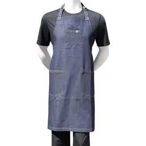 Chef Code | Denim 3-Pocket Bib Apron | Men's Service Uniform Apron