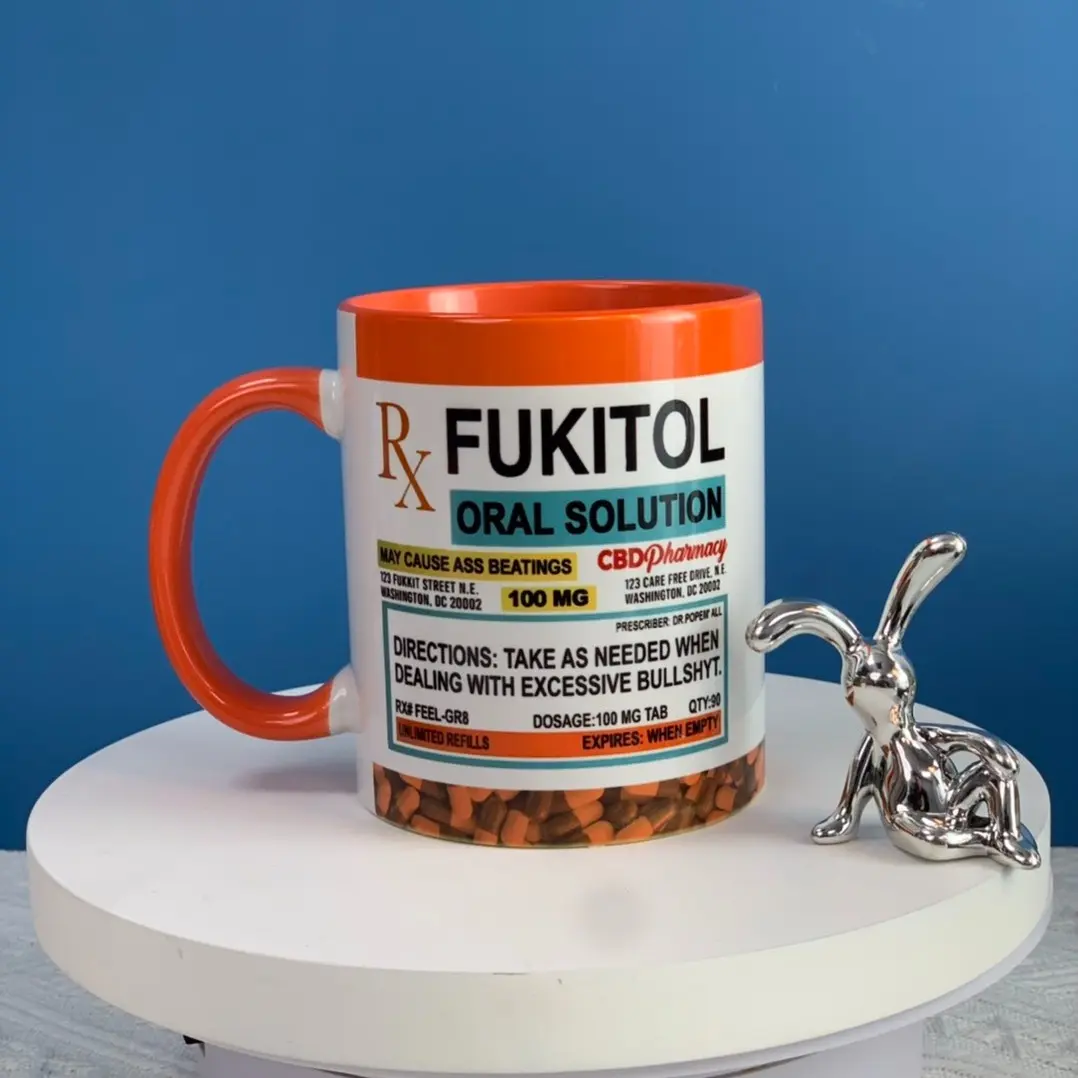 Fukitol Medicine mug, Funny, Sarcasm, Coffee Mup, Ceramic Mug - scs12299 Ceramic Classic Beverage Drinkware Stylish Rack