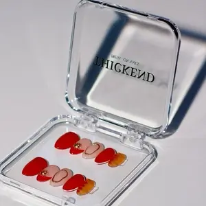 Red Zest Press-On Nails 10pcs Bold Red Almond Nails with Gold Accent Luxury Salon-Quality Finish Quick Application