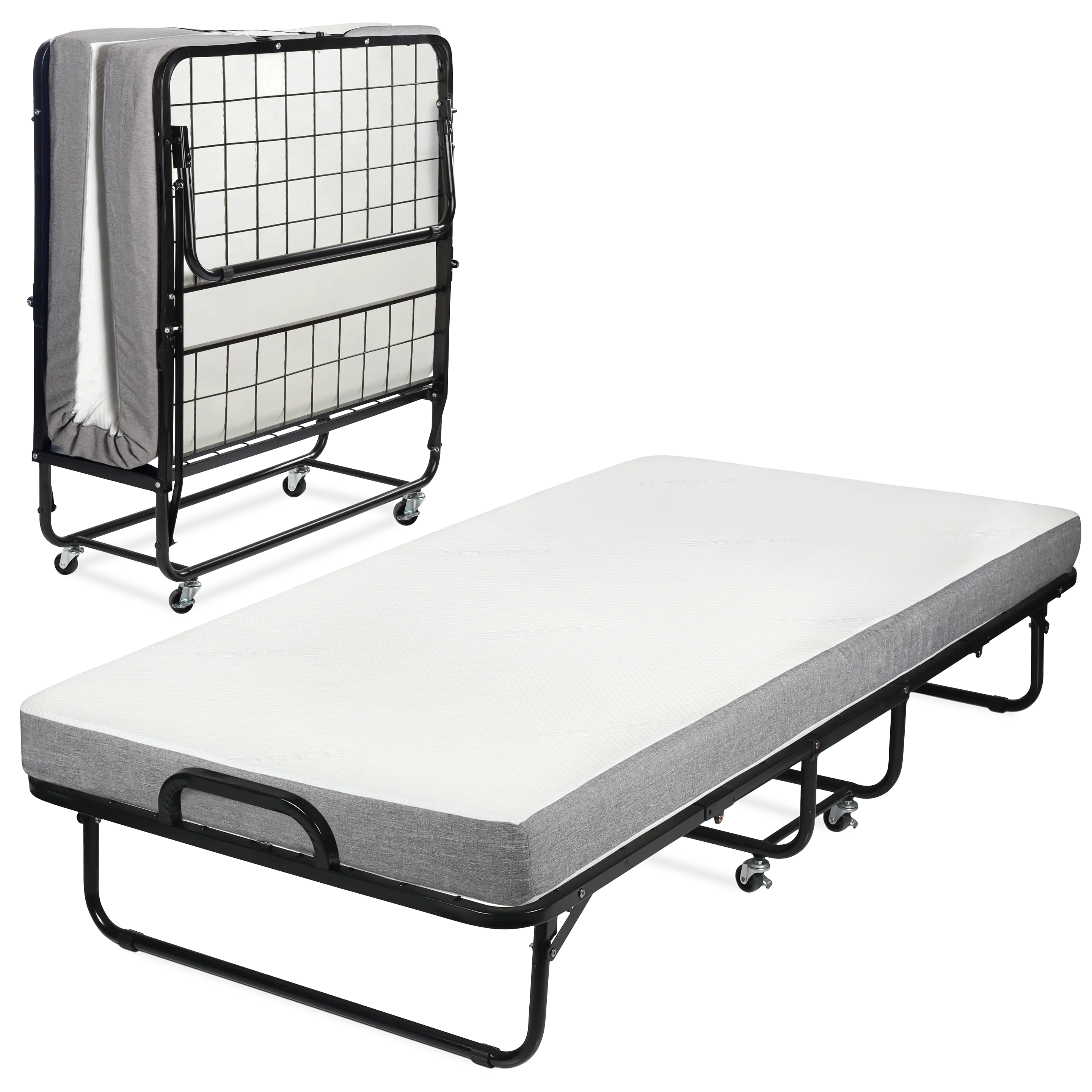 Diplomat Cot-Size Memory Foam Folding Bed - Portable Slim Single-Person Durable Indoor Furniture with Memory Foam Top Layer for Space-Saving Solutions, Memory Foam Folding Beds, Durable Beds