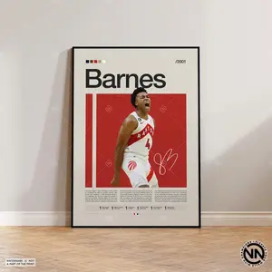 Scottie Barnes Poster, Toronto Raptors, Sports Poster, Mid Century Modern, Basketball Gift, Sports Bedroom Posters