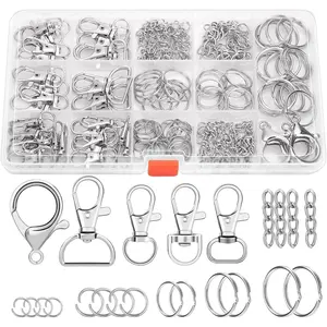 300 count  Making Kit,  Craft Supplies Including Key Chain Clips, Lanyard Snap Hooks, Key Rings and Jump Rings for Key Chain Making, Purse Making, Lanyard Making