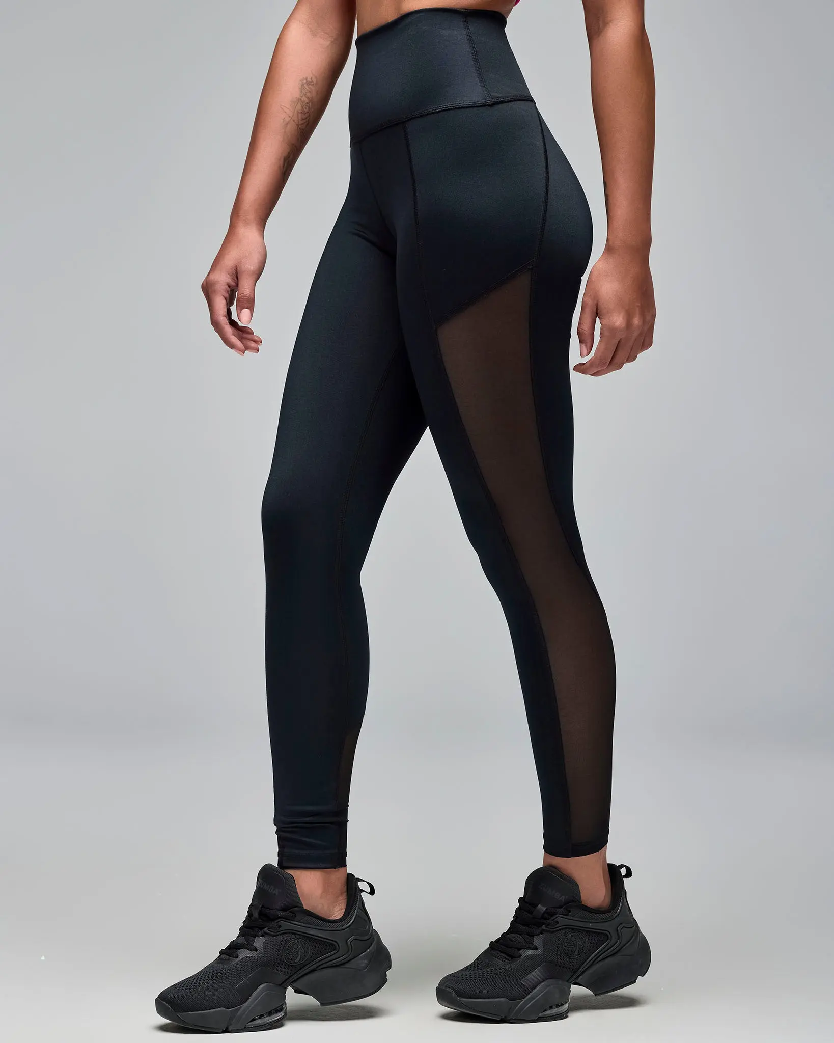 Women's STRONG iD High-Waisted Ankle Leggings with Inserts, Print Style Activewear for Athletic & Sportswear Use, Bottom, Slim, Mesh, Fit