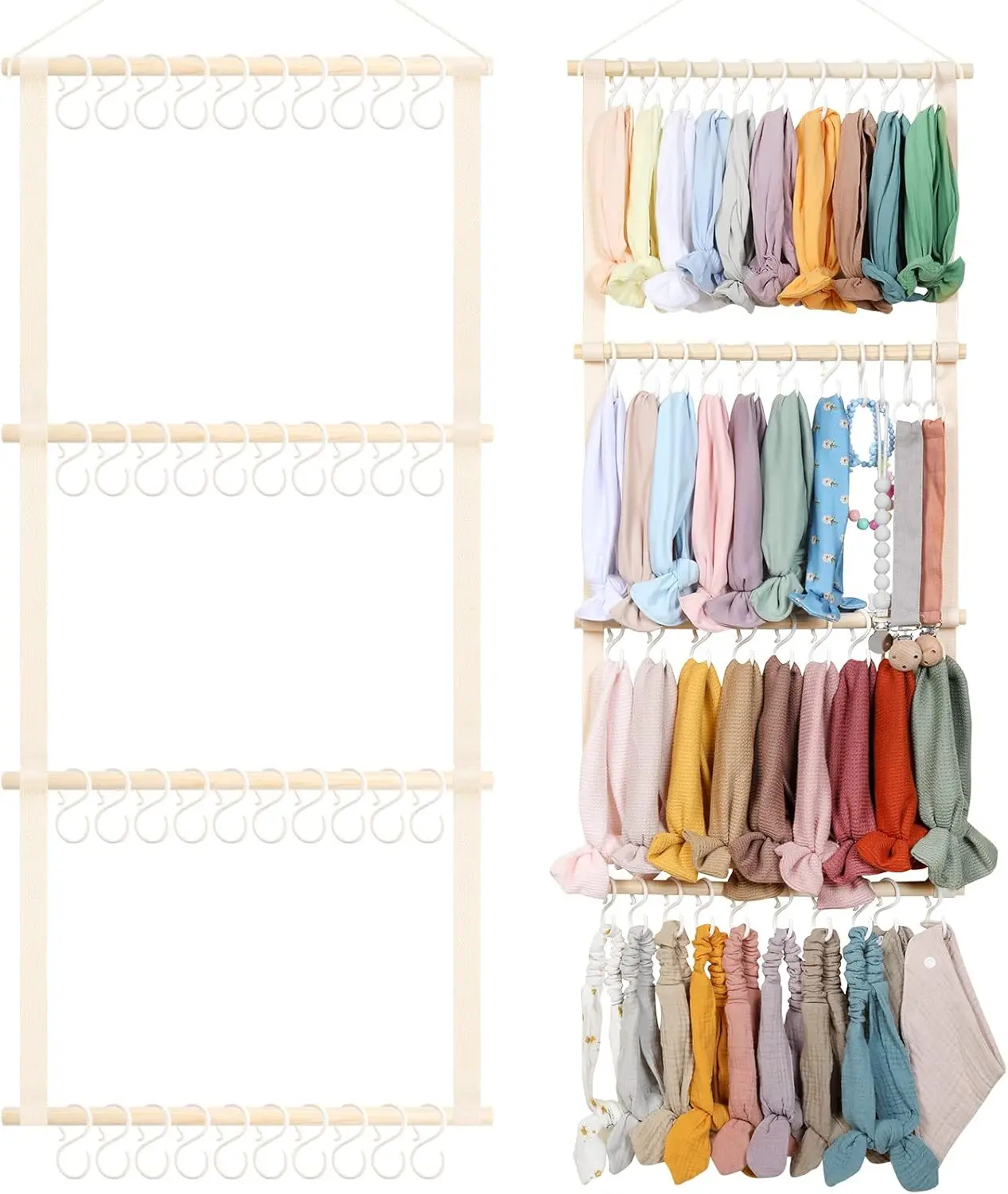 Headband Holder Head Bands Organizer for Girls, Baby Headbands Hair Accessories Organizer Storage Wall Hanging Decor for Nursery Toddler Girls Room…