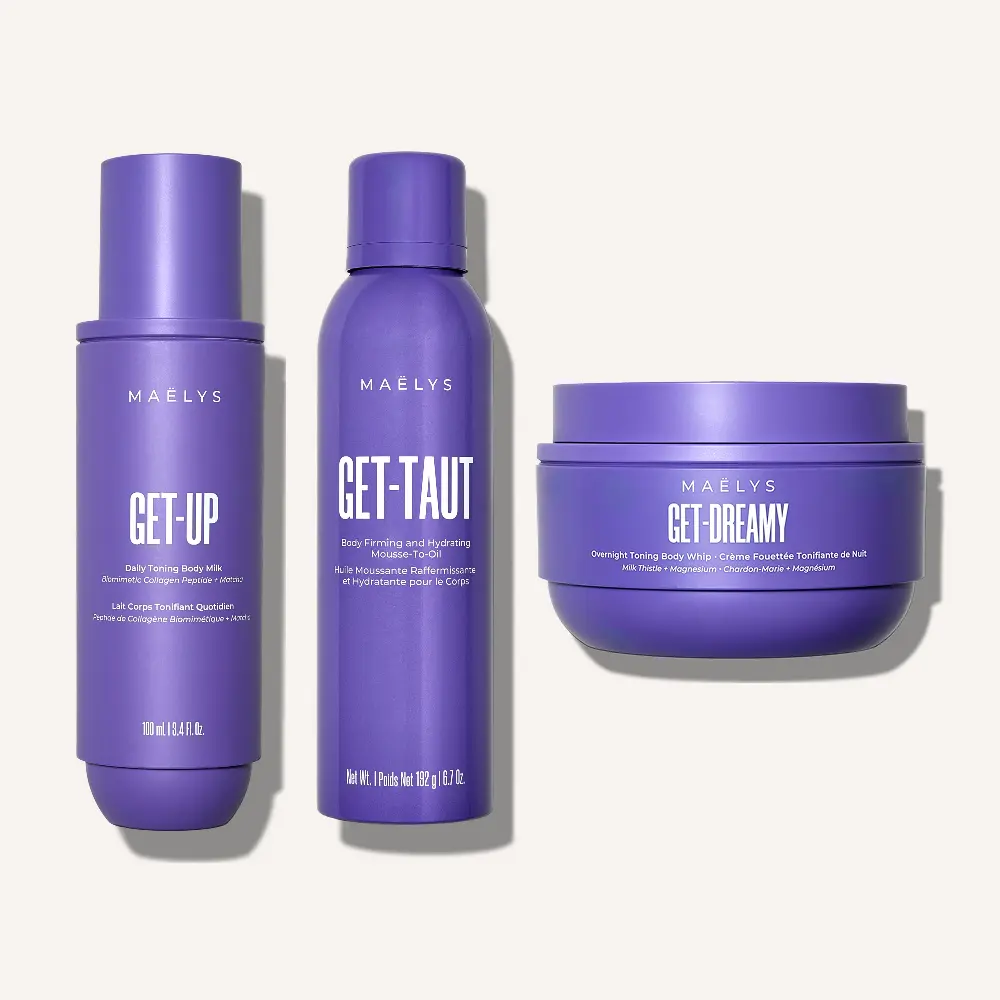 MAËLYS - Complete Firming Body Care Routine | Daily Body Milk, Firming Mousse-to-Oil & Overnight Body Whip to Help Tighten the Look of Loose Skin