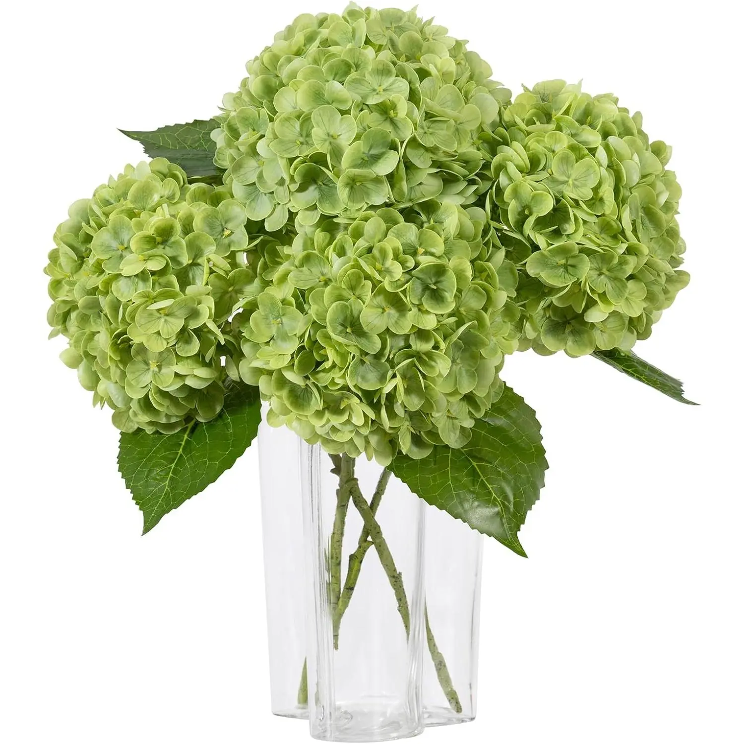 6/12Pcs Large Hydrangea Artificial Flowers,20 inch Latex Real Touch Hydrangeas Lifelike Hydrangea Flower for Home Wedding Bouquets Centerpieces Party Living Room Decoration(Green)