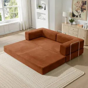 basement  furniture high-quality convertible comfy corduroy fabric couch  pulls  bed multi-functional floor sofa Convertible Modular Fabric Compression Sofa Bed Folding Dual-Purpose 2025 New Small-Sized Rental House Living Room Double Lazy Person Leisure
