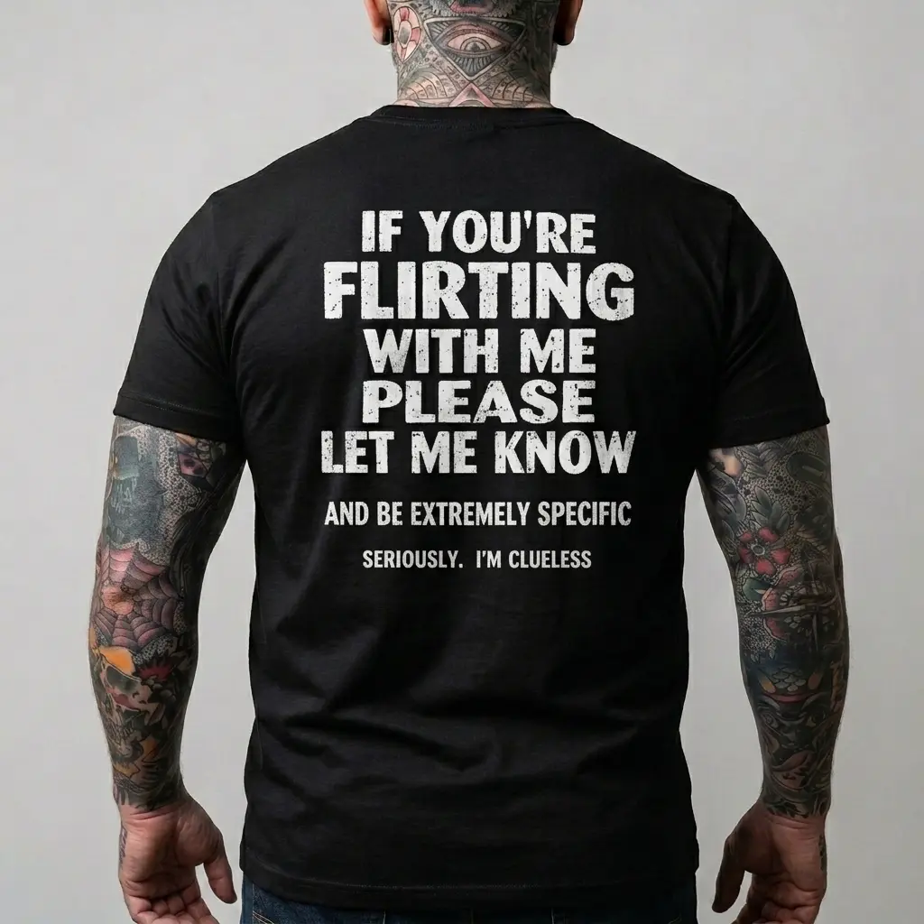 If You're Flirting With Me Please Let Me Know T-shirt, Basic Tee, Basic Cotton Crewneck. Classic Fabric, Unisex Shirt, Today shirt, Love shirt, Retro Unisex, Life shirt