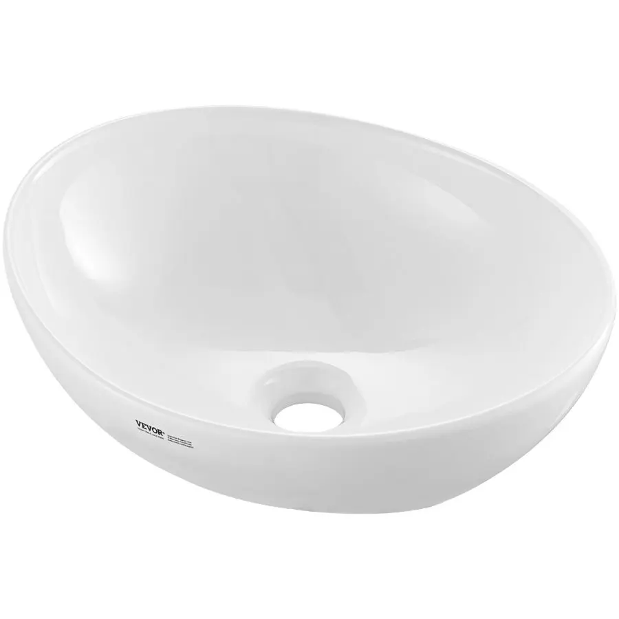 【Summerfinds】 VEVOR Oval Vessel Sink, 16x 13.4 Bathroom Vessel Sink Bowl Countertop, White Ceramic Bathroom Sinks Above Counter, Bowl Sink with Modern Style, Well-Packaged for Bathroom, Hotel, Toilet, RVdealsforyoudays