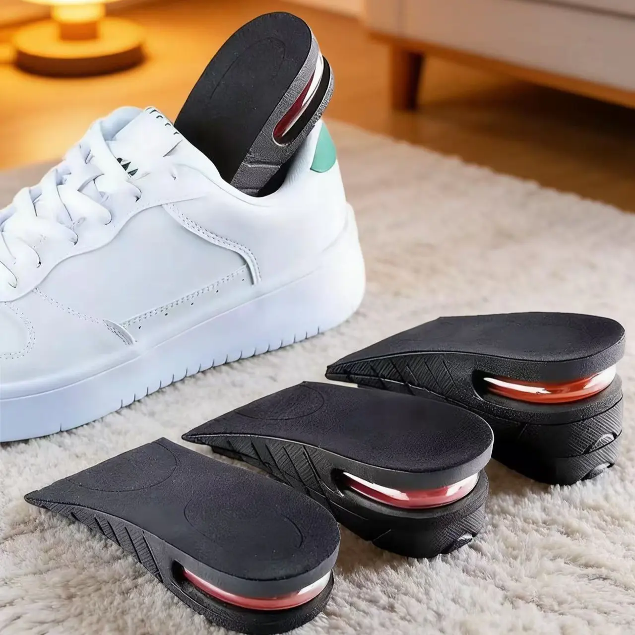 1 Pair of Unisex Detachable Inner Booster Shoes, Half Cushion, Air Cushion, Sports Shock Absorption, Comfortable Invisible Half Cushion, Height Increasing Insoles, Invisible Heightening Insoles, Height Increase Insoles
