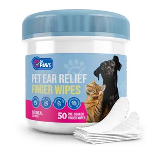 Dr. Paws: Oatmeal-Scented Ear Relief Finger Wipes for Pets Dog Supplies Grooming
