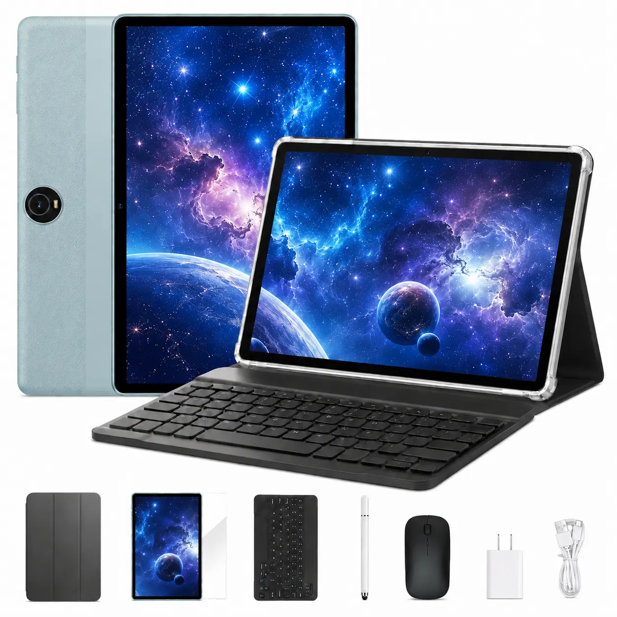 【SummerWins】11 Inch Android 16 Tablet with Keyboard Mouse Stylus Case, 32GB RAM 256GB ROM, 2TB Expandable Storage, Octa-Core Processor, 8000mAh Battery, Dual Camera, Ultra Thin Touchscreen Tablet PC for Work, Study, Gaming & Entertainment