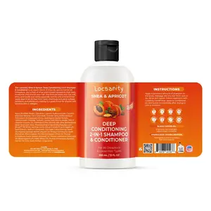 Locsanity Shea & Apricot Loose Natural Haircare Bundle - Shampoo, Conditioner with Strength Growth Formula, Plant Extracts, Oil, Moisturizer to Hydrate & Support Hair Health