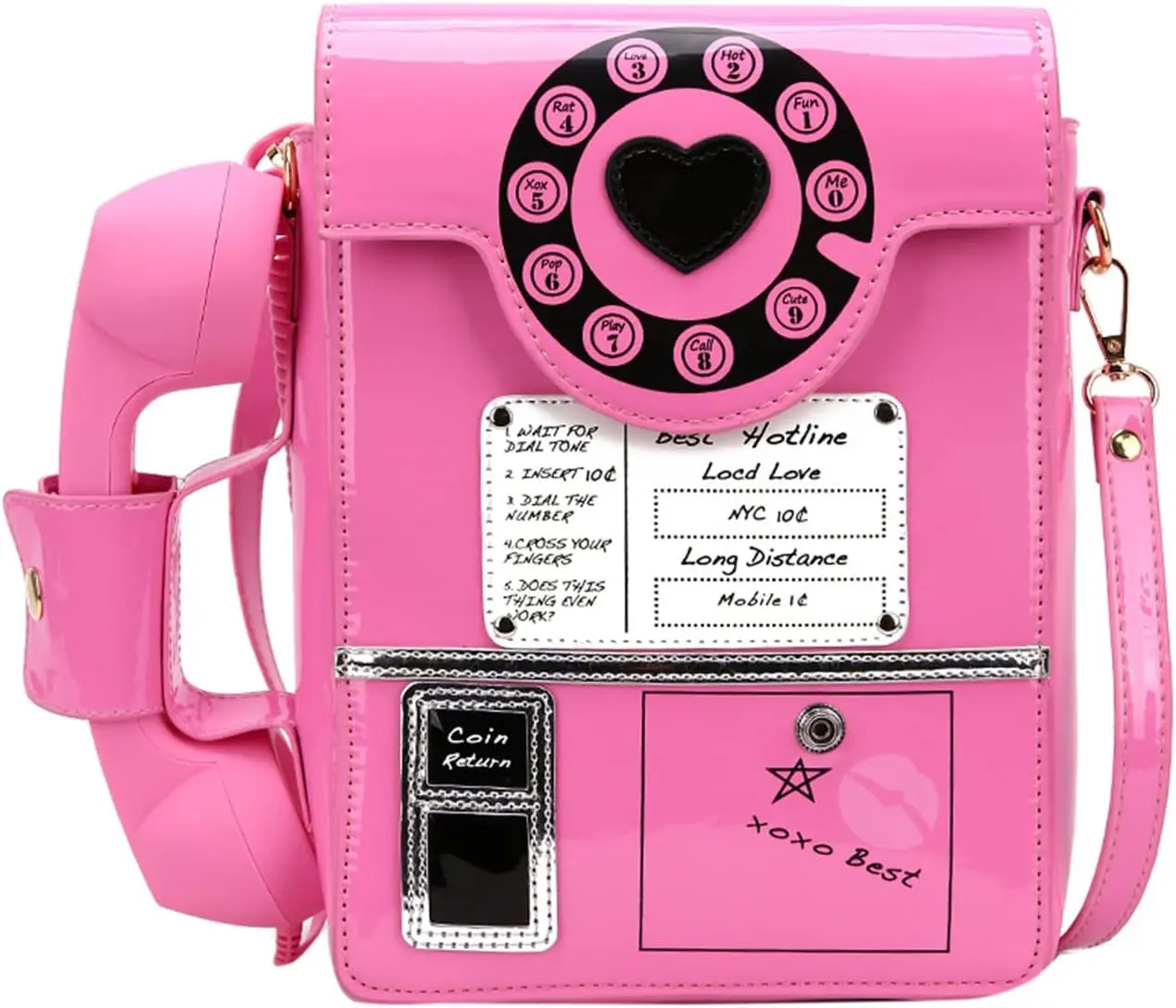 Women's Reflective Novelty Telephone-Shaped Shoulder Bag, Fashion Microphone Chain Handbag with Crossbody Chain, Stylish Purses Crossbody Bag, Chain Handbags