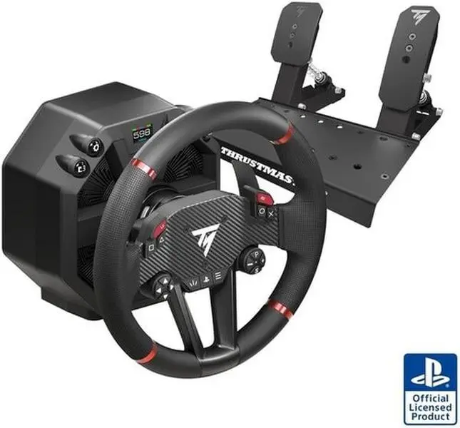 Take 2 Interactive T598 Direct Axial Drive Force Feedback Racing Wheel & Detachable Metal Pedal Set - Game Accessory for PC, Plug-and-Play Console Compatibility, Black (663296425232)