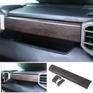 3-piece ABS Oak Wood Grain Car Dashboard Trim Panel Set for 2022+ Toyota Tundra/Sequoia High-Quality DIY Interior Accessories
