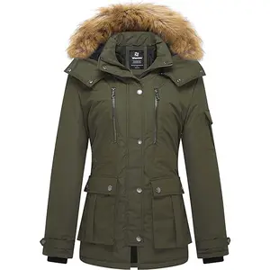 Women's Quilted Winter Coat Warm Puffer Jacket Thicken Parka with Removable Hood  giftideas christmasgift