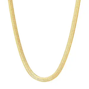 3mm/4mm Herringbone Double Flat Necklace for Men Women, Stainless Steel Snake Chain Necklace for Women, Gift for Her rope jewelry