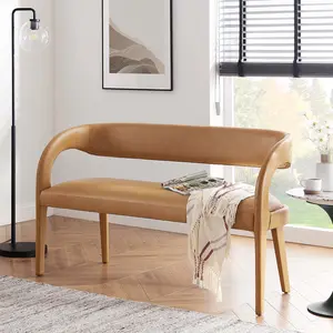 Modway Pinnacle Vegan Leather Accent Bench in Tan Modway Pinnacle Vegan Leather Accent Bench in Tan