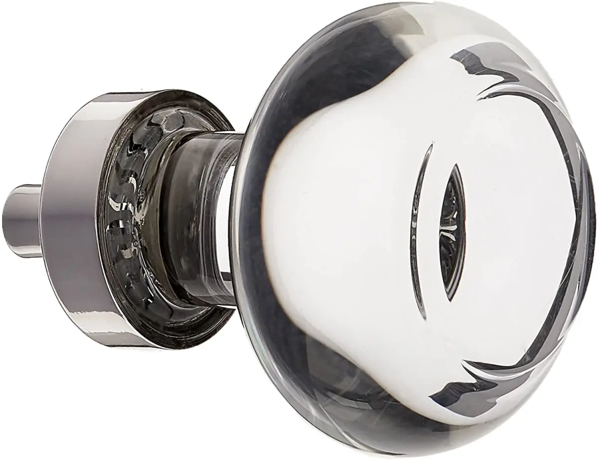 Emtek 86399US14 Georgetown Solid Brass Mushroom Shape Cabinet Doorknob, Bright Nickel, 1.25 in Diameter, with Installation Screws
