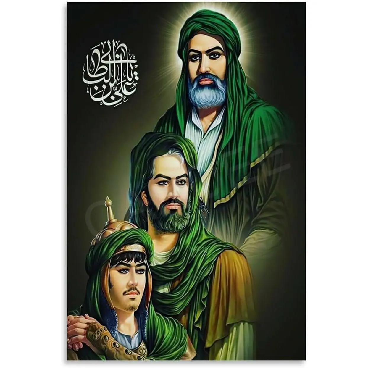 Imam Ali Poster Islamic Art Poster Art Posters (4) Canvas Posters And Prints Wall Art for Living Room Bedroom Decor 12x18inch(30x45cm) Unframe-style