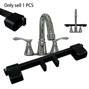 1 PCS Universal Faucet Handle Lock for Double Sinks, Child & Pet Safety Guard with Central Pipe Fixation, Prevents Handle Turning Durable Tap Lock, Quick-Install Sink Faucet Stopper for Kitchen Bathroom