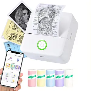 Portable Thermal Mini Printer, Inkless Sticker Maker, Small Pocket Printer for Notes and DIY, Compatible with iOS and Android