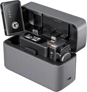 Microphone for /Android/Camera, AI Noise Cancelling with 56H , 656ft Range & Internal Recording,  Clip-On for Streaming/Vlog/Interview