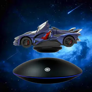 Magnetic Levitation Display Stand - Floating Levitating Shelf with LED Color Lamp, Cool Tech Decor for Office, Bedroom, Living Room, Christmas Ornaments, Magnetic Display for Figures, Toys, Unique Gift for Boys, Girls, Kids