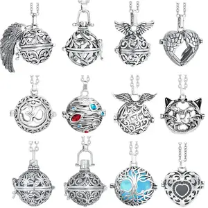 Music Chime Mexico Angel Ball Caller Locket Necklace Antique Vintage Pregnancy Essential Oil Diffuser Aromatherapy Necklace 2026 New Gift