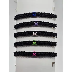 Cancer Awareness Macrame Bracelet, Ribbon Bracelet, Handmade Jewelry.