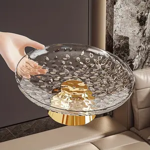 Large Round Gold Base Food Grade Dessert Salad Fruit Cake Tray, Perfect for Anniversary Valentine's Day Wedding Halloween Christmas Gift