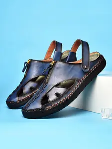 Men's Casual Plain Color  Sandals, Pu Leather Slides, Fashionable Round Toe Sandals for Summer, Lightweight Breathable Comfortable Sports Sandals for Daily Wear, Shoe