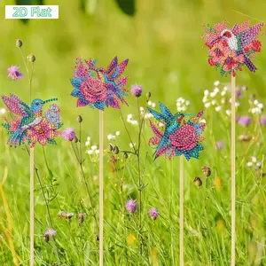 2D FLAT6Pcs Bee Stakes Diamond Painting Kits Animal Diamond Art Garden Decor Kits DIY Crafts Diamond Art Craft Kits for Flower Plant PDIY Diamond Painting Kit for Adults & Beginners, No Skills Needed. Sparkling Art to Brighten Rooms & Perfect Festive Gift